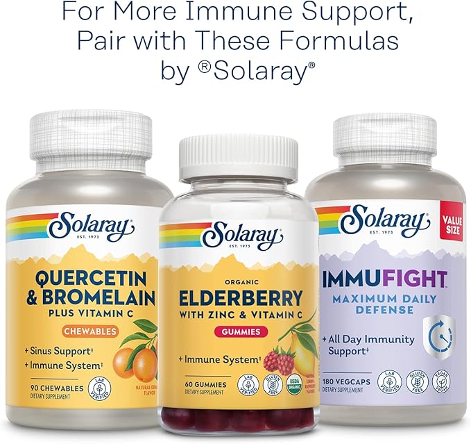 SOLARAY Vitamin C 500mg with Citrus Bioflavonoids, 1:1 Ratio - Antioxidant and Immune Support Supplement - Vitamin c with Rose HIPS and Acerola, Vegan, 60-Day Guarantee, 50 Servings, 100 VegCaps