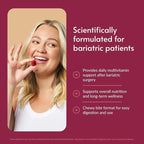 Bariatric Advantage Multi Chewy Bite - Soft Chew Multivitamin for Bariatric Surgery Patients - Chewable Multivitamin with Folic Acid, Vitamin D3 & More - Dark Cherry Flavor - 60 Count