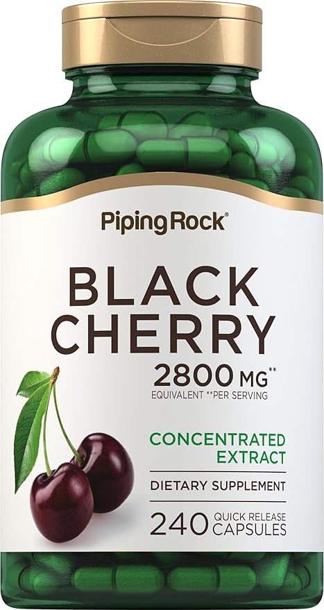 Piping Rock Black Cherry Extract Concentrate | 240 Capsules | Non-GMO, Gluten Free Supplement