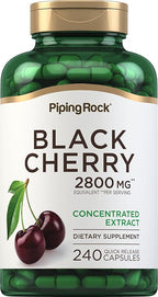 Piping Rock Black Cherry Extract Concentrate | 240 Capsules | Non-GMO, Gluten Free Supplement
