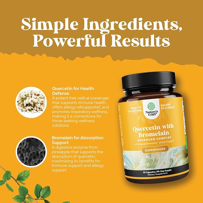 Bundle of High Potency D Mannose Capsules with Concentrated Cranberry for Urinary Tract Health for Women and High Strength Pure Quercetin with Bromelain Supplement for Immune Support and Breathing