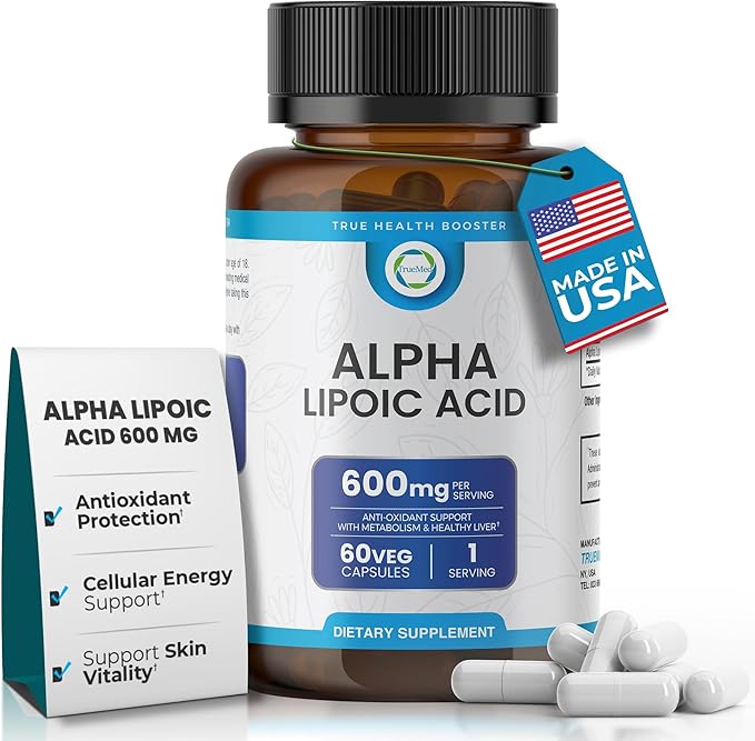 Alpha Lipoic Acid 600mg – ALA Supplement for Energy & Metabolism Support – Antioxidant for Cellular Wellness, Healthy Aging & Immune Balance – Alpha Lipoic Acid - 60 Capsules, Made in USA