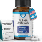 Alpha Lipoic Acid 600mg – ALA Supplement for Energy & Metabolism Support – Antioxidant for Cellular Wellness, Healthy Aging & Immune Balance – Alpha Lipoic Acid - 60 Capsules, Made in USA
