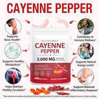 Premium Cayenne Pepper Capsules with Turmeric Curcumin & Beet Root Extract | Supports Cardiovascular Health, Blood Circulation | Potent Capsaicin Supplement, Easy-to-Swallow Softgels (240 Count)