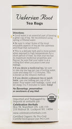 Celebration Herbals Tea Valerian Root Organic -- 24 Herbal Tea Bags