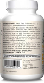 Jarrow Formulas Glucosamine, Chondroitin, and MSM Capsules; Joint Support Supplement with Vitamin C and Manganese, Bone & Joint Health, 240 Capsules, 60 Day Supply