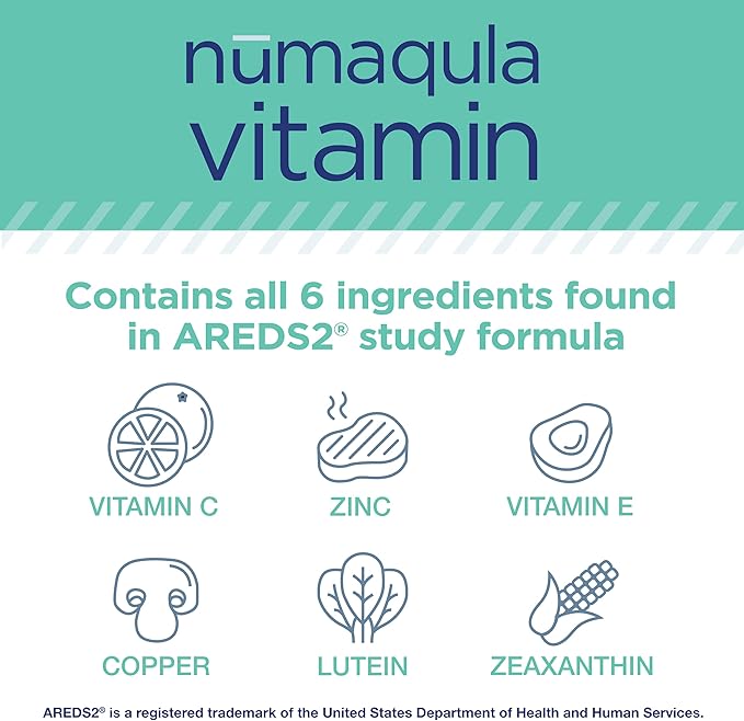 nūmaqula Eye Vitamins - 90 Capsules, 30-Day Supply - AREDS2-Based Eye Supplements with Lutein, Zeaxanthin, Vitamin B Complex & Vitamin E for Advanced Macular Support