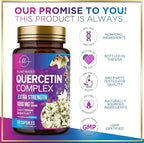 Quercetin Dihydrate 1000mg per Serving - Premium Plant-Based Bioflavonoids - Extra Strength Antioxidant Immune & Respiratory Health Support - High Absorption Quercetin Dihydrate - 60 Veggie Capsules