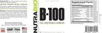 NutraBio B-100, B Vitamin Complex, Immune System Support, Healthy Hair, Skin, Nails, 90 Vegetable Capsules