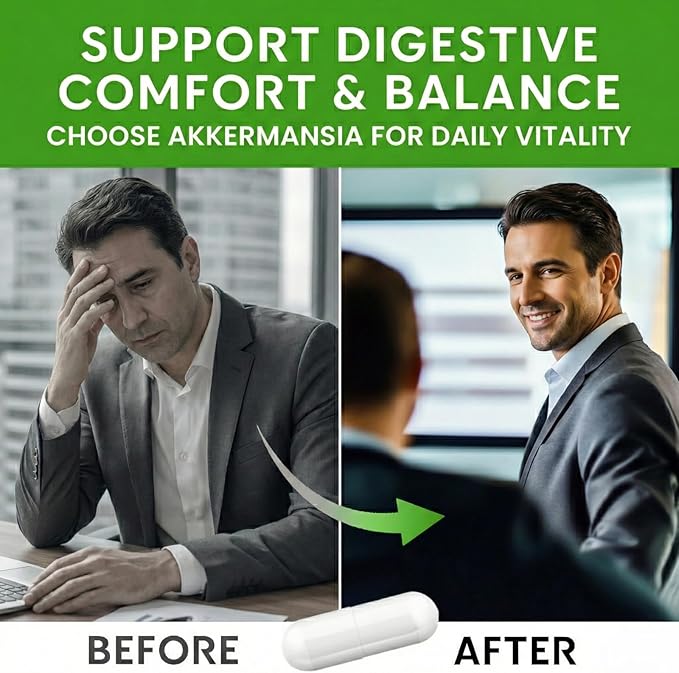 Akkermansia Probiotic Supplement, (120 Count) Akkermansia Muciniphila, High-Potency Formula for Gut Health & Immune Support, 300 Billion CFU, Vegan