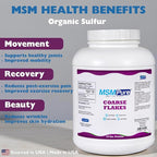 KALA HEALTH MSMPure Coarse MSM Powder Flakes – US-Made MSM for Joint Health, Skin Appearance, and Hair & Nail Support – 10 lb, Organic Sulfur