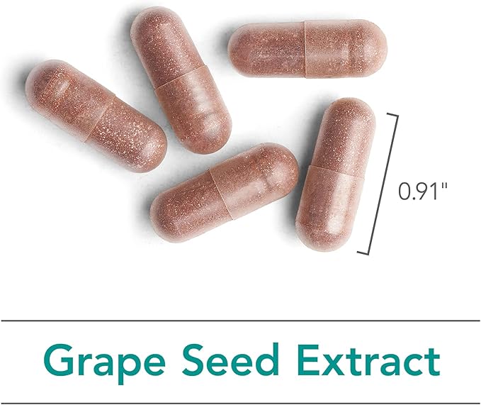 Nutricology Grape Pips - Grape Seed Extract, Proanthocyanidins, Polyphenols, Herbal Supplement, Organic, 300mg Capsules - 90 Count