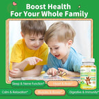 Magnesium Gummies for Kids - Magnesium Glycinate Gummies Supplement with L-Theanine, Vitamin B6, D3 for Adults & Kids, Calm Magnesium for Sleep, Relaxation, Brain, Bones,Sugar Free Pineapple 60ct