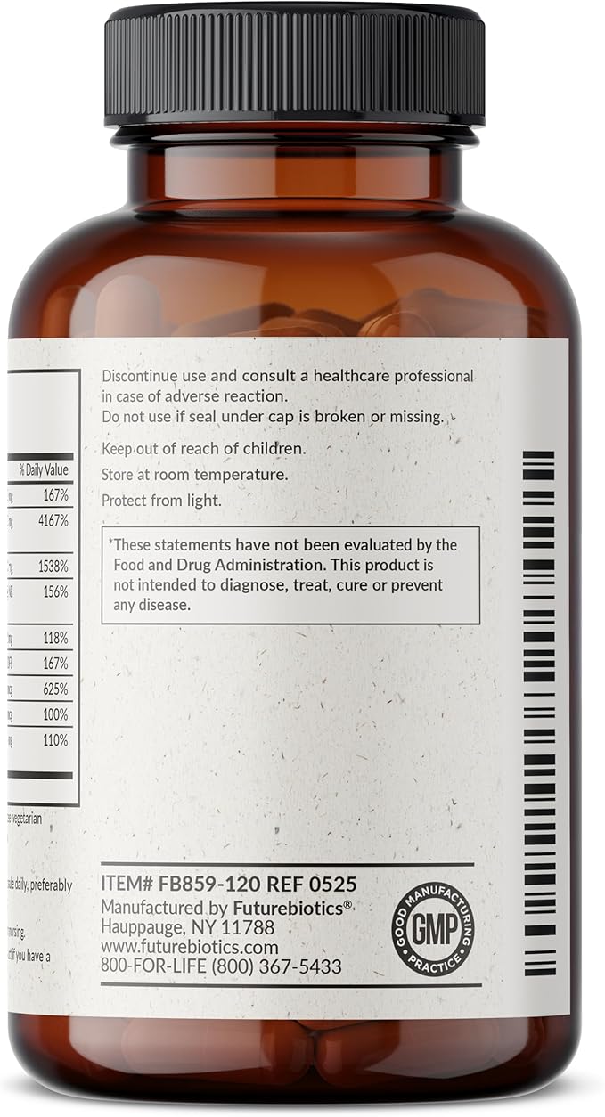 Futurebiotics Vitamin B Complex with Vitamin C Supports Energy Production, Nervous System & Immune Support - Non-GMO, 120 Vegetarian Capsules
