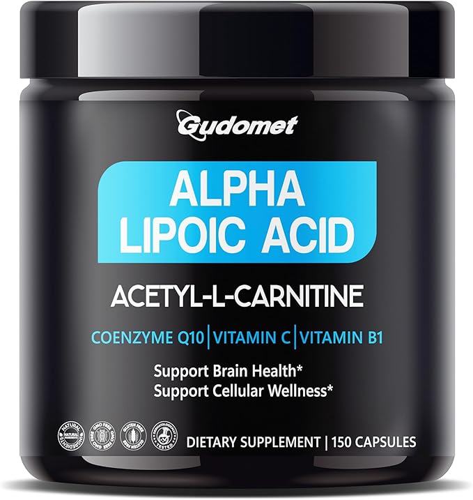 Ultra Alpha Lipoic Acid with CoQ10, Vitamin C & B1 - Supports Brain Health & Antioxidant Defense - 150 Capsules