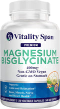 Magnesium Glycinate 400mg, Chelated Magnesium Bisglycinate for Relaxation and Sleep Aid, Extra Strength, with Magnesium Oxide, Gentle on Stomach, Vegan, 120 Capsules, Made in USA