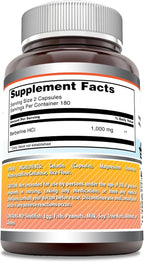 Amazing Formulas Berberine 1000mg Per Serving Capsules Supplement | Non GMO | Gluten Free | Made in USA (360 Count)