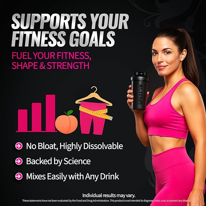 Bold Buns Creatine for Women – Booty Builder Supplement with Collagen & BCAA – Supports Muscle Development, Post-Workout Recovery, Skin Elasticity, Healthy Hair & Nail | Unflavored – 30 Servings