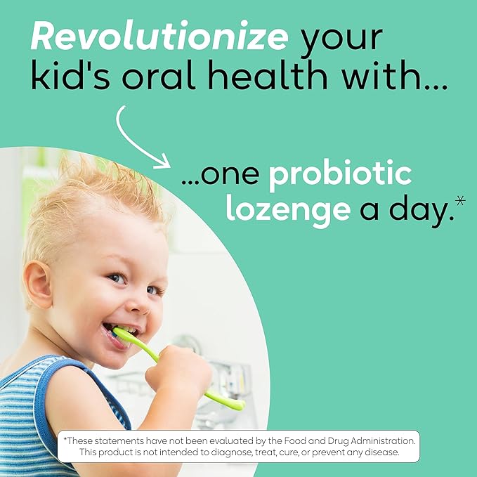 BioGaia Prodentis Kids | Dental Probiotics for Teeth and Gums | Promotes Good Oral Health & Gut Health Too | Oral Probiotics | 30 Apple-Flavored Lozenges | 1-Pack