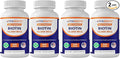 Vitamatic Biotin 10,000 mcg (10 mg) for Stronger Hair, Skin & Nails - 365 Vegan Tablets- Also Called Vitamin B7-4 Pack