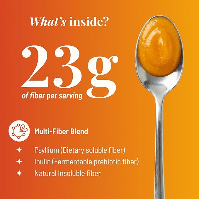 The Fiber Gel High Dietary Fiber Prebiotic Gel Formula — 100% Natural & Clean Label — Plant-Based Psyllium Husk & Inulin Complex — Keto Friendly, Vegan, No Added Sugar — Mango, 16 oz