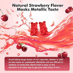 Iron Supplement for Women & Men Gummies, Multivitamin Blood Builder Iron Supplement with Folate Vitamin C B12 B6 Zinc for Adults & Kids - Energy Support - Cherry Flavor, Vegan 60 Gummies