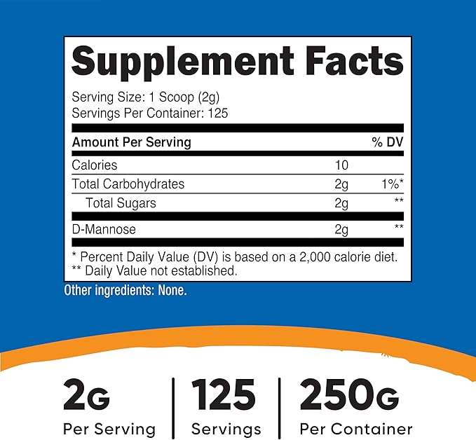 Nutricost D-Mannose Powder 250 Grams - Non-GMO and Gluten Free