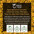 Organic Way Turmeric/Haldi Root Cut & Sifted (Curcuma Longa) - Herbal Tea | Kosher & USDA Certified | Vegan, Non-GMO & Gluten Free | Tested for Heavy Metal | 100% Raw from India (1/4LBS / 4Oz.)