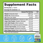 10 in 1 Immune System Support Supplement - Vitamin C (1000 mg), Quercetin, Vitamin D3 (5000iu), Zinc (40 mg), Elderberry, Echinacea, Turmeric, Ginger, Garlic, Black Pepper