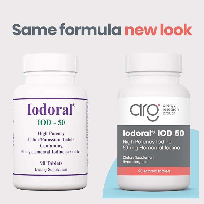 Optimox Iodoral 50 mg - Iodine & Potassium Iodide Supplement for Thyroid & Immune System Support- Non-GMO & Gluten-Free - 90 Servings - 90 Count