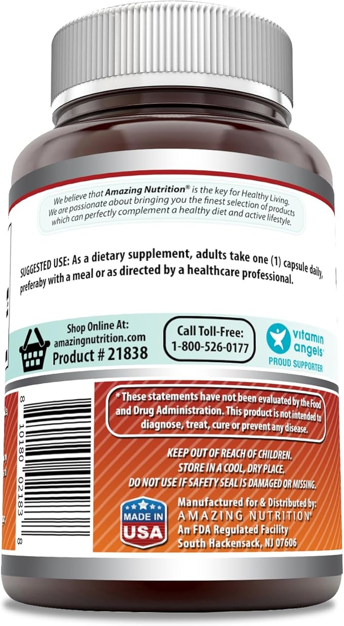 Amazing Formulas Folic Acid (Vitamin B9) 800 Mcg Supplement | Capsules | Non-GMO | Gluten-Free | Made in USA (1 Pack | 240 Count)