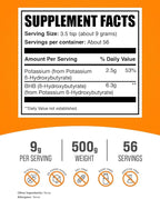 BulkSupplements.com Potassium BHB Powder - Beta-Hydroxybutyrate Powder, Unflavored Potassium BHB Supplement - Vegan & Gluten Free, 9g per Serving, 500g (1.1 lbs) (Pack of 1)