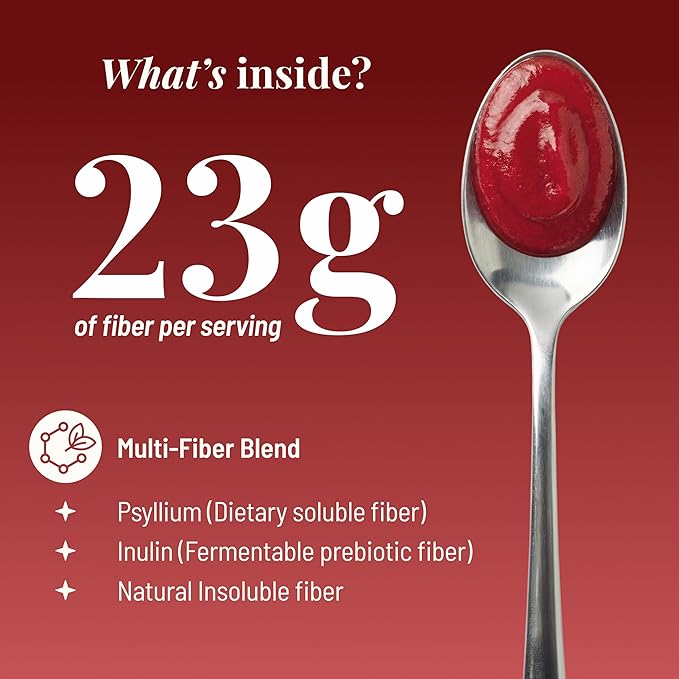 The Fiber Gel High Dietary Fiber Prebiotic Gel Formula — 100% Natural & Clean Label — Plant-Based Psyllium Husk & Inulin Complex — Keto Friendly, Vegan, No Added Sugar — Strawberry, 32 oz
