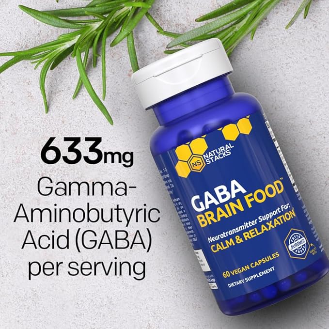 NATURAL STACKS GABA Brain Food + Apigenin Supplement for Sleep Bundle - Supports Relaxation and Sleep* - 180 Total Capsules