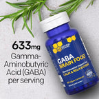 GABA Brain Food - GABA Supplement with L-Citrulline & Grape Seed Extract - Supports Calm & Relaxation - Nighttime Sleep Aid - Supports Production of Gamma Aminobutyric Acid - 60 L-Citrulline Capsules
