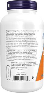 NOW Foods Supplements, Omega-3 180 EPA / 120 DHA, Molecularly Distilled, Cardiovascular Support*, 200-Fish Gelatin Softgels,Packaging may vary