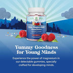 Kids Magnesium Gummies - Calm Relaxing Mg Citrate Supplement with Raspberry Flavor - Calm Magnesium Supplement for Nerve Health Muscles & Heart Support - Mag Citrate Gummies - 45 Count