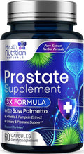 Prostate Health Supplements for Men - 3X Strength with Saw Palmetto Blend Stinging Nettle Root & Pumpkin Seed Support Complex - Supports Bathroom Trips Prostate & Urinary Health - 60 Capsules