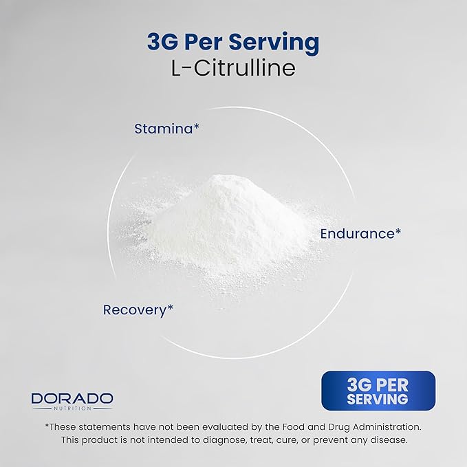 L Citrulline Powder Supplements (3g) Support L Arginine & Nitric Oxide Booster Powder - L-Citruline Supplements For Men & Women - Stamina , Endurance , Performance for Workouts - Vegan & USA Made