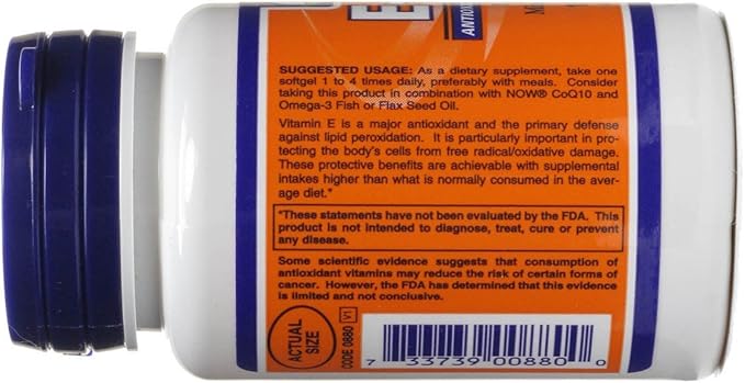 NOW Foods Vitamin E-200 IU 100 Softgels (Pack of 2)