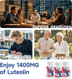 1400MG Liposomal Luteolin Supplement, Maximum Absorption, Potent Flavonoid Premium Antioxidant Supplement for The Brain 120 Capsules