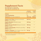 Four Sigmatic Focus Capsules | Lion's Mane Supplement Capsules | Brain Boosting Complex with Ashwagandha, Bacopa Monnieri & Rhodiola | Vegan Nootropic Adaptogen & Mushroom Supplement | 30 Servings