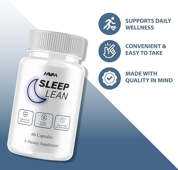 Sleep Lean Capsules, Official Sleep Lean Health and Wellness Supplement Capsules - Maximum Strength, All Natural Sleep Support for Calm and Relaxation, Premium Sleep Lean Support Reviews (60 Capsules)