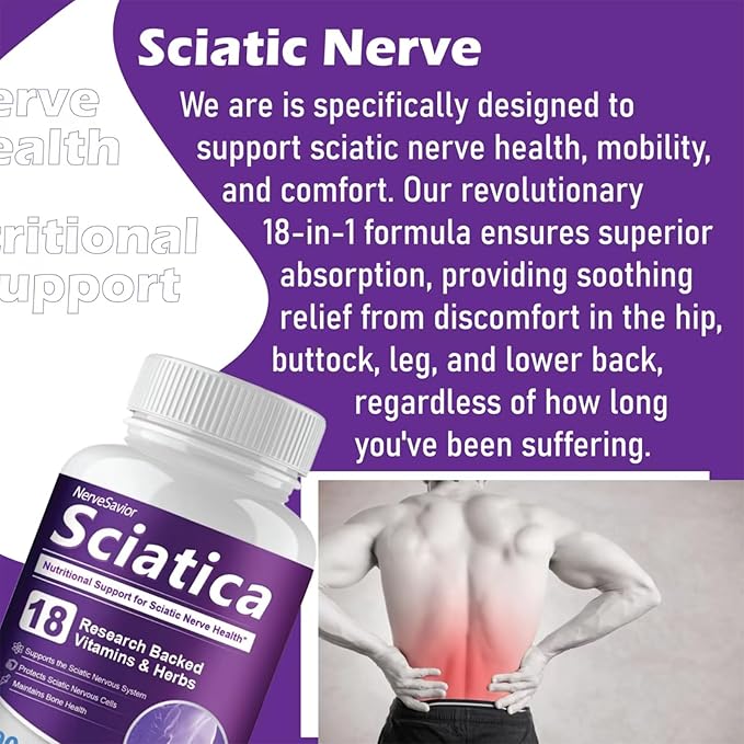 for Neuropathy，Sciatica Nerve Support Supplement - Alpha Lipoic Acid for Nerve Health in Feet, Hands & Legs - 90 Capsules