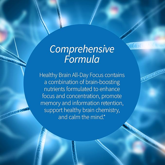 Applied Nutrition Healthy Brain All-Day Focus - 50 Tablets - Powerful 3-in-1 Brain Booster with Turmeric Extract - 25 Servings