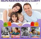 Saffron Gummies for Kids & Adults, 20-in-1 Saffron Supplements with 88.5mg Saffron Extract, B6, B12, C, D3, Magnesium for Calm, Focus, Nerve, Sugar Free, Vegan, Non-GMO - Mixed Fruit Flavor, 60 Counts