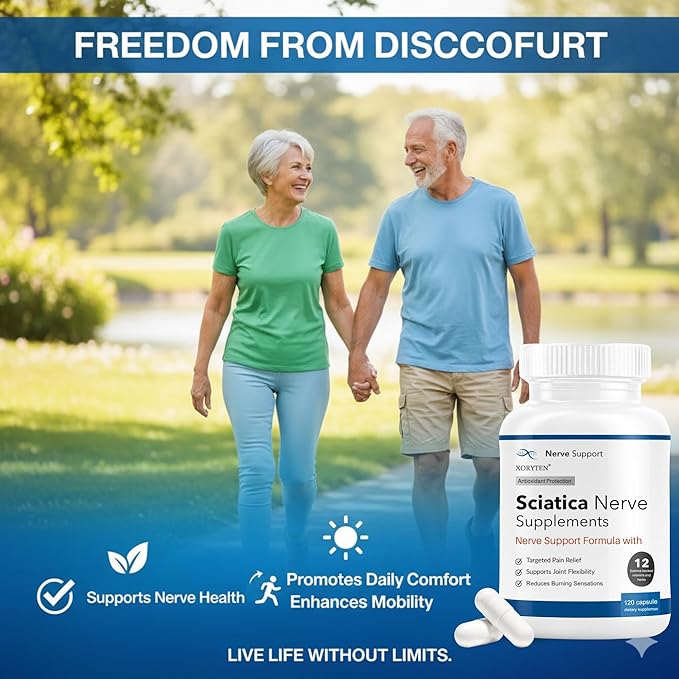 Sciatica Nerve Pain Relie | Botanical Extracts | Carefully Selected Ingredients, Premium Quality, 120 Capsulesf