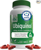 Health Thru Nutrition Ubiquinol 300mg 120 Softgels as Kaneka QH Reduced CoQ-10 | Stabilized - 3rd Party Tested | Enhanced Bioavailability | Cardiovascular & Mitochondria Function Support | Non-GMO