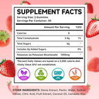 2 Pack Potassium Gummies 1000mg, Potassium Bicarbonate Supplement for Adults & Kids, Potassium Supplement for Electrolyte Balance & Muscle Heath, Sugar-Free, Strawberry Flavor, 120 Count