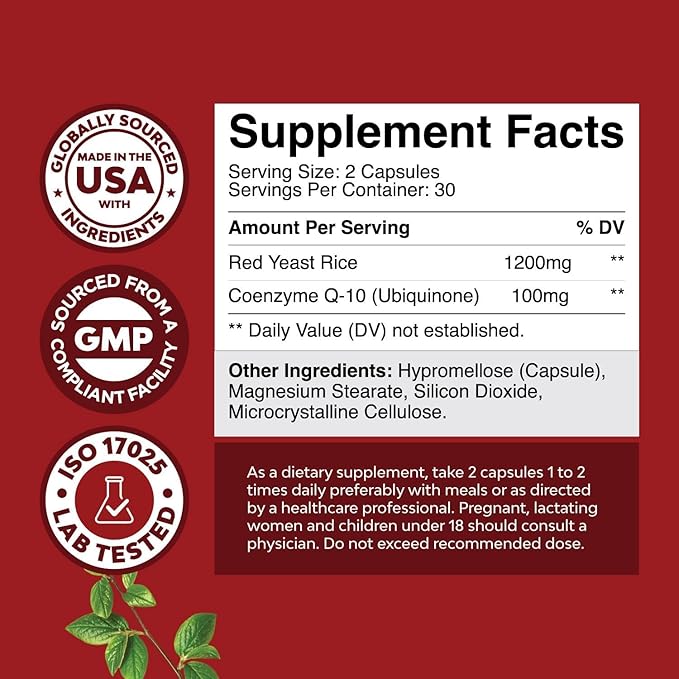 Bundle of Red Yeast Rice with CoQ10 Supplement - Advanced Healthy Heart & Cholesterol Levels and High Absorption Magnesium Sleep Supplement - Rest Support Magtein L-Threonate & Apigenin Theanine